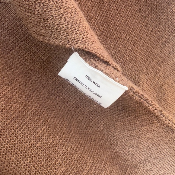 Eileen Fisher Italian Yarn Wool Brown Open Front Cardigan Sweater Size S Minimal - Picture 5 of 6